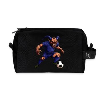 Devil Footballer - Recycled Toiletry Zip Bag - black - Front