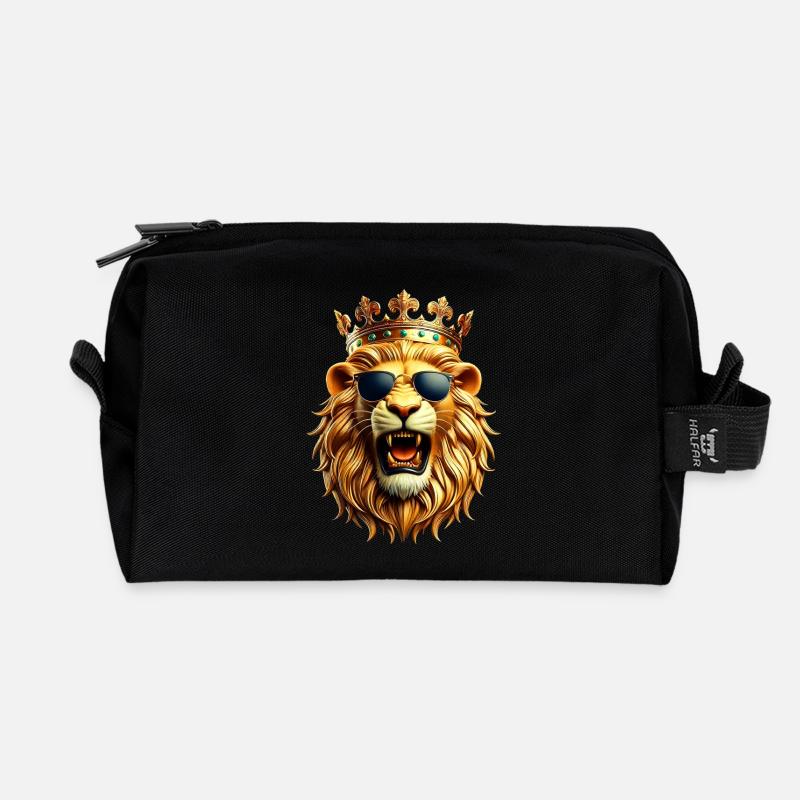 Leo (01) - Recycled Toiletry Zip Bag - black