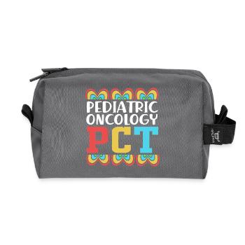 Cancer de l’enfant Survivant du cancer Le cancer pue - Trousse de toilette en tissu recyclé - anthracite - Devant