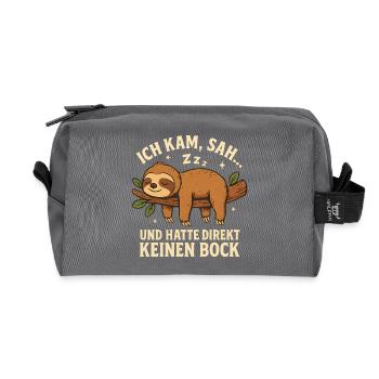 Faultier Geschenk Sloth Büro Arbeitskollege - Recycelte Kulturtasche - Anthrazit - Vorne