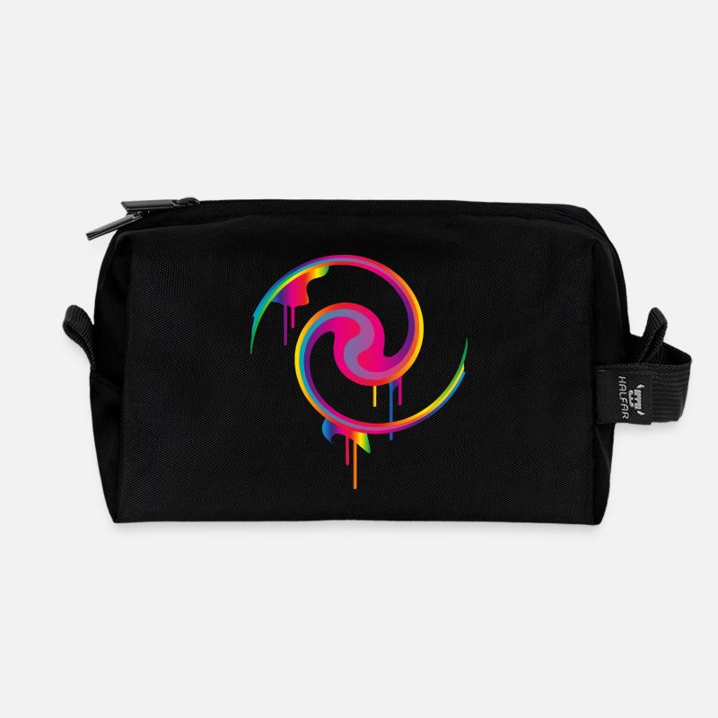 Bunter Graffiti-Farbstrudel mit Tropfeffekt - Recycelte Kulturtasche - Schwarz