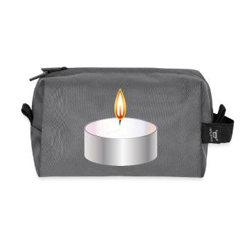 Burning Tealight Candle Simple Symbol - Recycled Toiletry Zip Bag - anthracite - Front