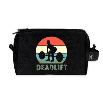 Deadlift Gym Fitness Workout Hantel Bodybuilder - Recycelte Kulturtasche - Schwarz - Vorne