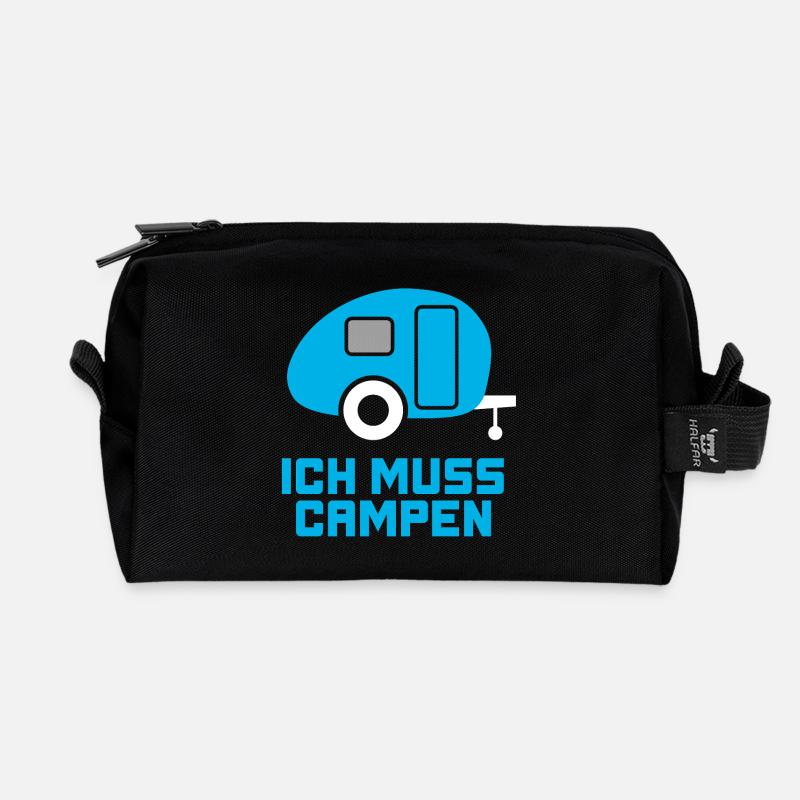 Caravan campen Fan Wohnwagen Hobby Urlaub Rentner - Recycelte Kulturtasche - Schwarz