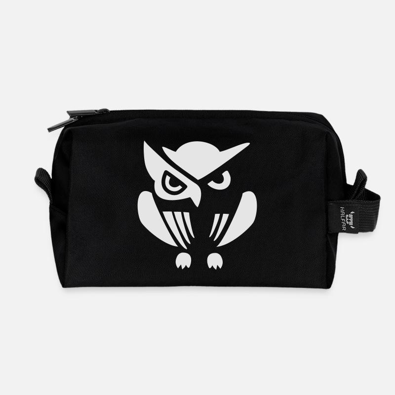 Fabelhafte Eulenillustration auf Druck - Recycelte Kulturtasche - Schwarz