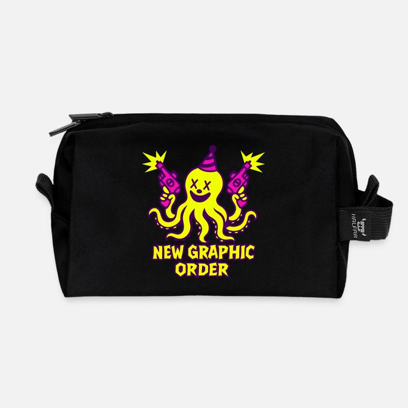 NGO Kraken Neon Pop - Recycled Toiletry Zip Bag - black
