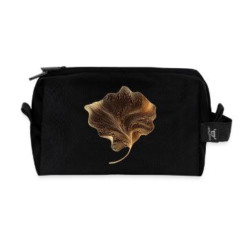 Elegantes Blatt - Recycelte Kulturtasche - Schwarz - Vorne