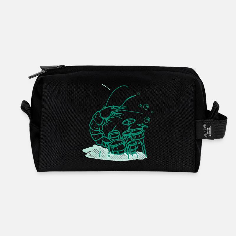 Schlagzeug Lustiger Shrimp Musik Geschenk - Recycelte Kulturtasche - Schwarz