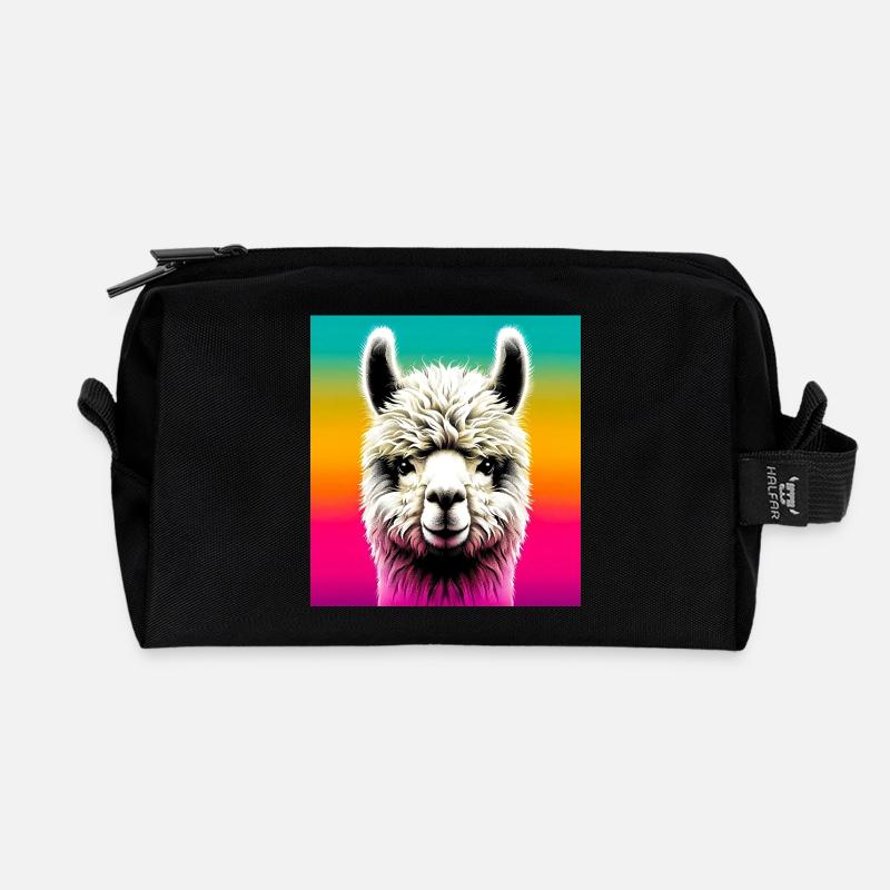Alpaka - Recycelte Kulturtasche - Schwarz