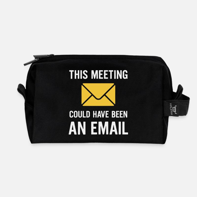 Meeting oder E-Mail - Recycelte Kulturtasche - Schwarz