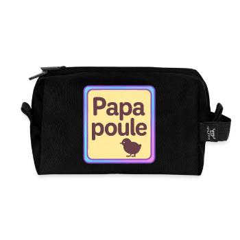 Papa Poule - Father's Day - Recycled Toiletry Zip Bag - black - Front