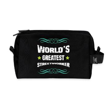 Le meilleur ouvrier routier du monde - Trousse de toilette en tissu recyclé - noir - Devant