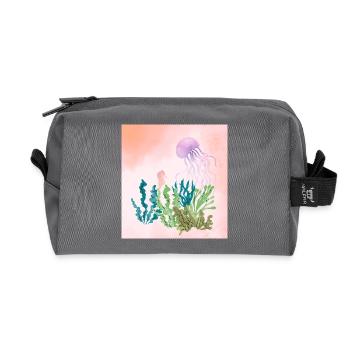 Pastel Sea Underwater Forest - Recycled Toiletry Zip Bag - anthracite - Front