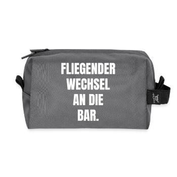 Flying change to the bar! - Recycled Toiletry Zip Bag - anthracite - Front
