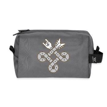 Interlaced Guitar Celtic Knot - Recycled Toiletry Zip Bag - anthracite - Front
