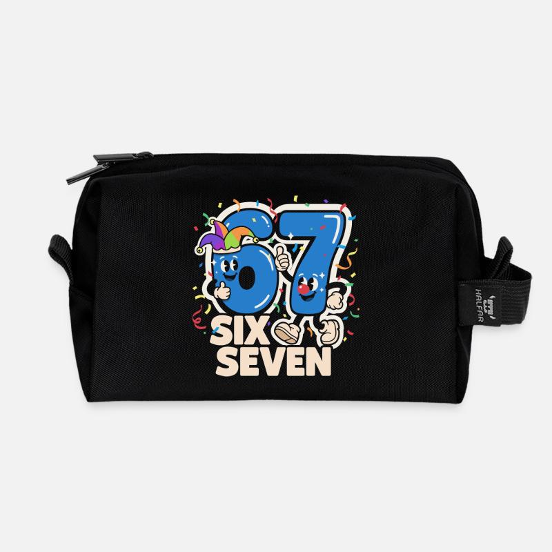 67 Six Seven 6-7 Karneval Kostüm Italien Lustig - Recycelte Kulturtasche - Schwarz