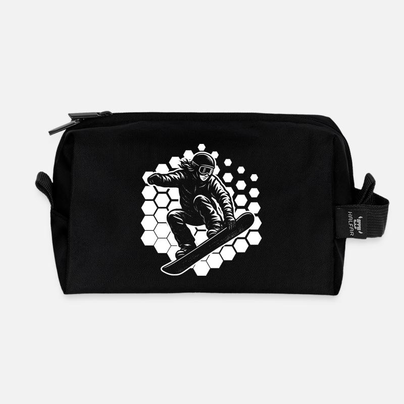 Statement for all snowboarders - Recycled Toiletry Zip Bag - black