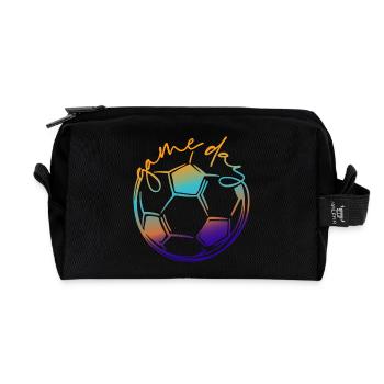 Jour de match | Footballeur - Trousse de toilette en tissu recyclé - noir - Devant