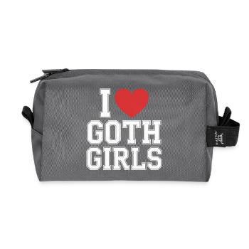 Ich liebe Goth Girls - Recycelte Kulturtasche - Anthrazit - Vorne
