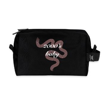 2000er Baby Retro Ribbon - Recycelte Kulturtasche - Schwarz - Vorne