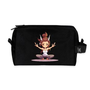 Drachen-Yogi Balance - Recycelte Kulturtasche - Schwarz - Vorne