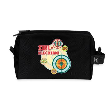 Target spilling - because something always goes wrong - Recycled Toiletry Zip Bag - black - Front