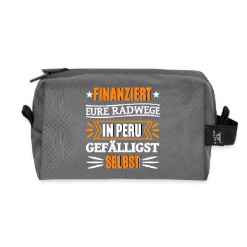 Drôle de dire l’argent - Trousse de toilette en tissu recyclé - anthracite - Devant