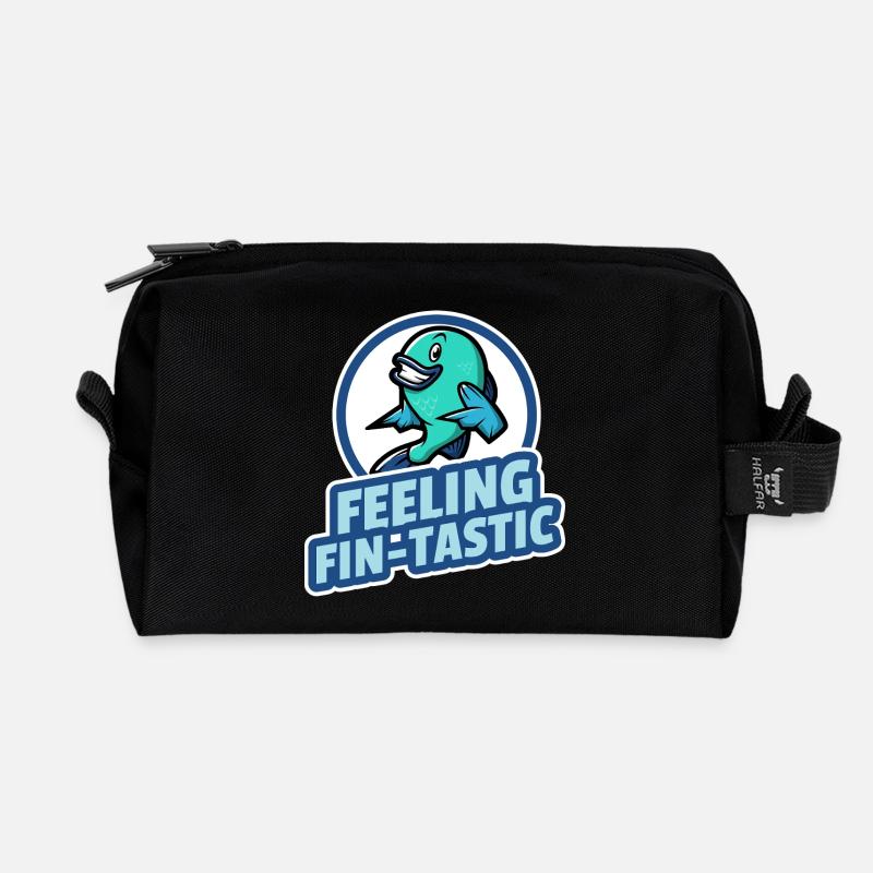 Fin-tastisch fühlen - Recycelte Kulturtasche - Schwarz