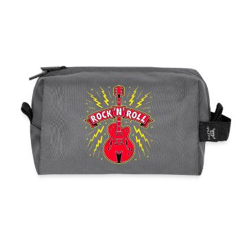 Guitar Rock 'N' Roll Banner - Recycled Toiletry Zip Bag - anthracite - Front