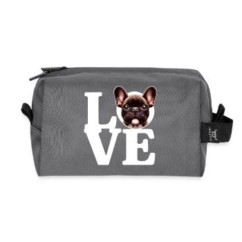 J’ADORE Bouledogue Français Chien Amoureux Drôle - Trousse de toilette en tissu recyclé - anthracite - Devant