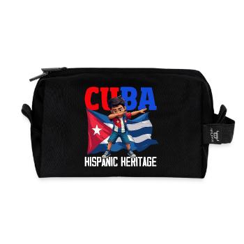 Cuba Pride & Home - Design du drapeau de Cuba - Trousse de toilette en tissu recyclé - noir - Devant
