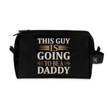 Future Daddy Announcement - Recycled Toiletry Zip Bag - black - Front