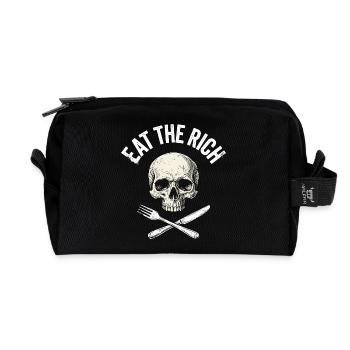 Mange le crâne riche - Trousse de toilette en tissu recyclé - noir - Devant