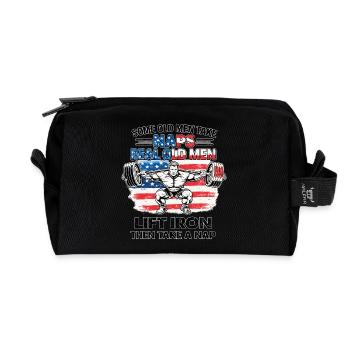 Old Men Nap America USA Fitness Joke - Recycled Toiletry Zip Bag - black - Front