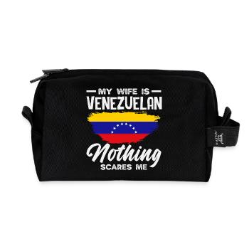 Drapeau du Venezuela Fierté & Maison Venezuela - Trousse de toilette en tissu recyclé - noir - Devant
