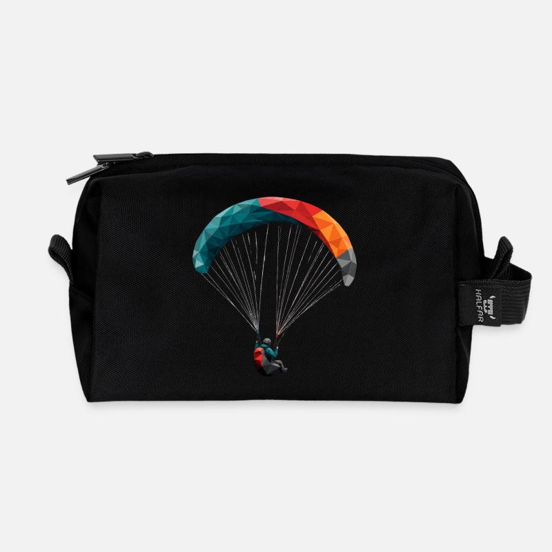 Geometrischer Paragleiter Panodesign - Recycelte Kulturtasche - Schwarz