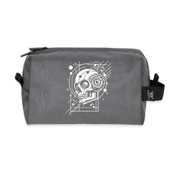 Cyber-Schädel Geometrie Neon - Recycelte Kulturtasche - Anthrazit - Vorne