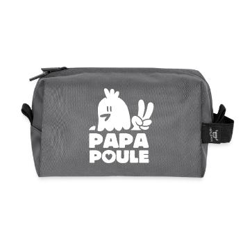Papa Poule - Trousse de toilette en tissu recyclé - anthracite - Devant
