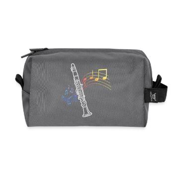 Clarinet Sheet Music Clarinetist Musician - Recycled Toiletry Zip Bag - anthracite - Front