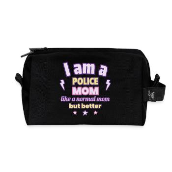 Mama Polizistin, Muttertagsgeschenk - Recycelte Kulturtasche - Schwarz - Vorne