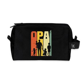 Opa hoch 4 vierfacher Opa werdender Opa Geschenk - Recycelte Kulturtasche - Schwarz - Vorne