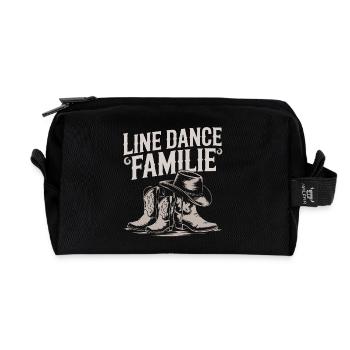 Linedance Familie Papa Mama Kinder - Recycelte Kulturtasche - Schwarz - Vorne