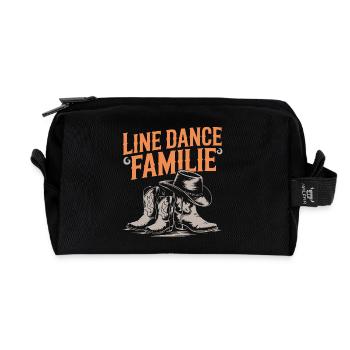 Linedance Familie Papa Mama Kinder - Recycelte Kulturtasche - Schwarz - Vorne