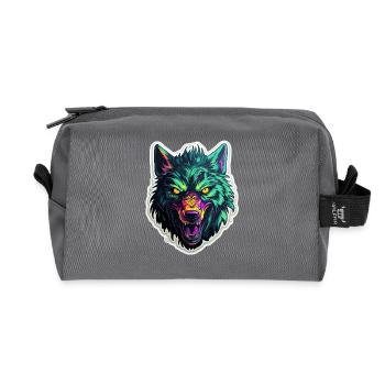 Wolf - Illustration - Recycelte Kulturtasche - Anthrazit - Vorne