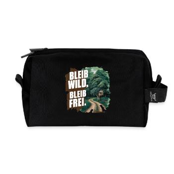 Restez sauvage, restez libre - Trousse de toilette en tissu recyclé - noir - Devant