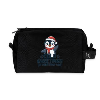 Salutations sympas au moment de Noël – Penguin - Trousse de toilette en tissu recyclé - noir - Devant