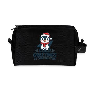 Salutations sympas au moment de Noël – Penguin - Trousse de toilette en tissu recyclé - noir - Devant