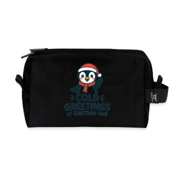 Salutations sympas au moment de Noël – Penguin - Trousse de toilette en tissu recyclé - noir - Devant