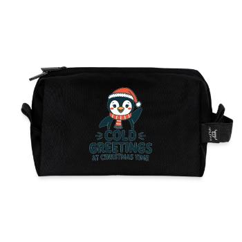 Salutations sympas au moment de Noël – Penguin - Trousse de toilette en tissu recyclé - noir - Devant