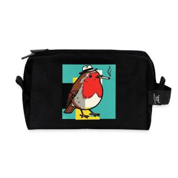 Rouge-gorge fumant - Trousse de toilette en tissu recyclé - noir - Devant